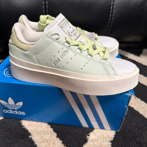 adidas Originals Stan Smith Bonega Linen Green/Linen Green/Almost Lime 6 B - Picture 8 of 12